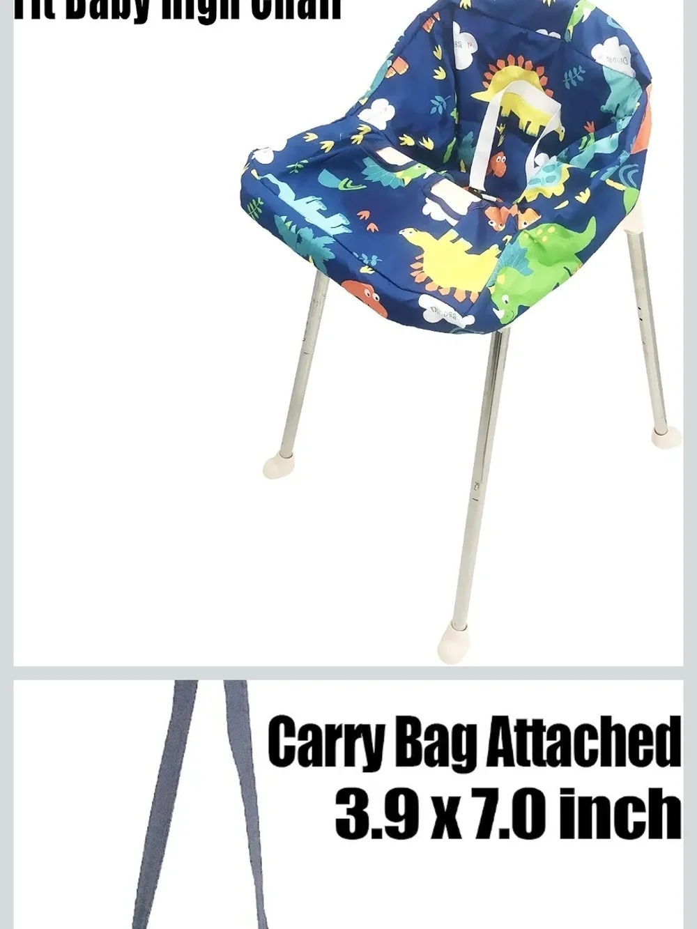 Kids Shopping Cart Cover/ Highchair Cover - Blue Dinosaur Print